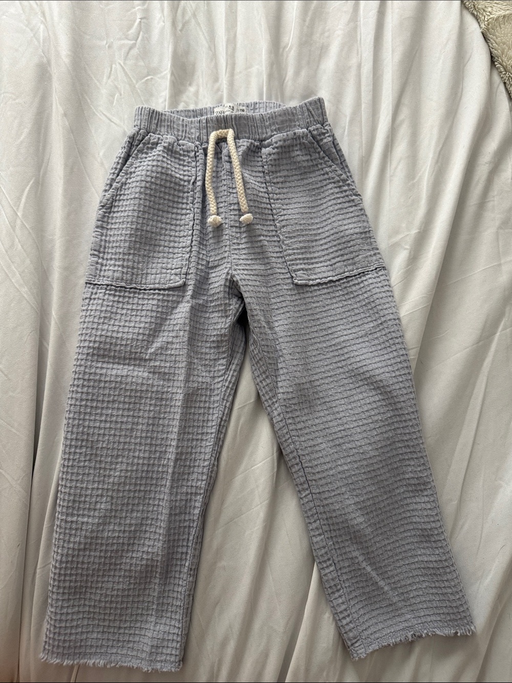 Lilac Waffle knit girls pants